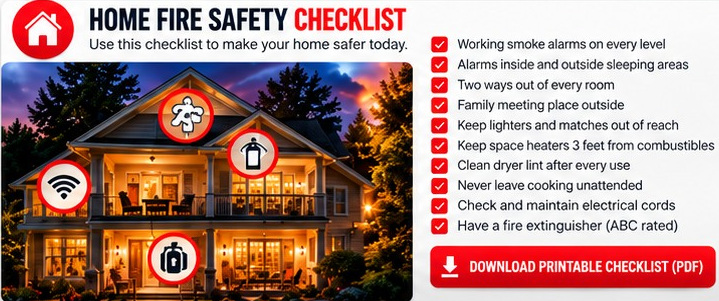 Home fire safety checklist preview