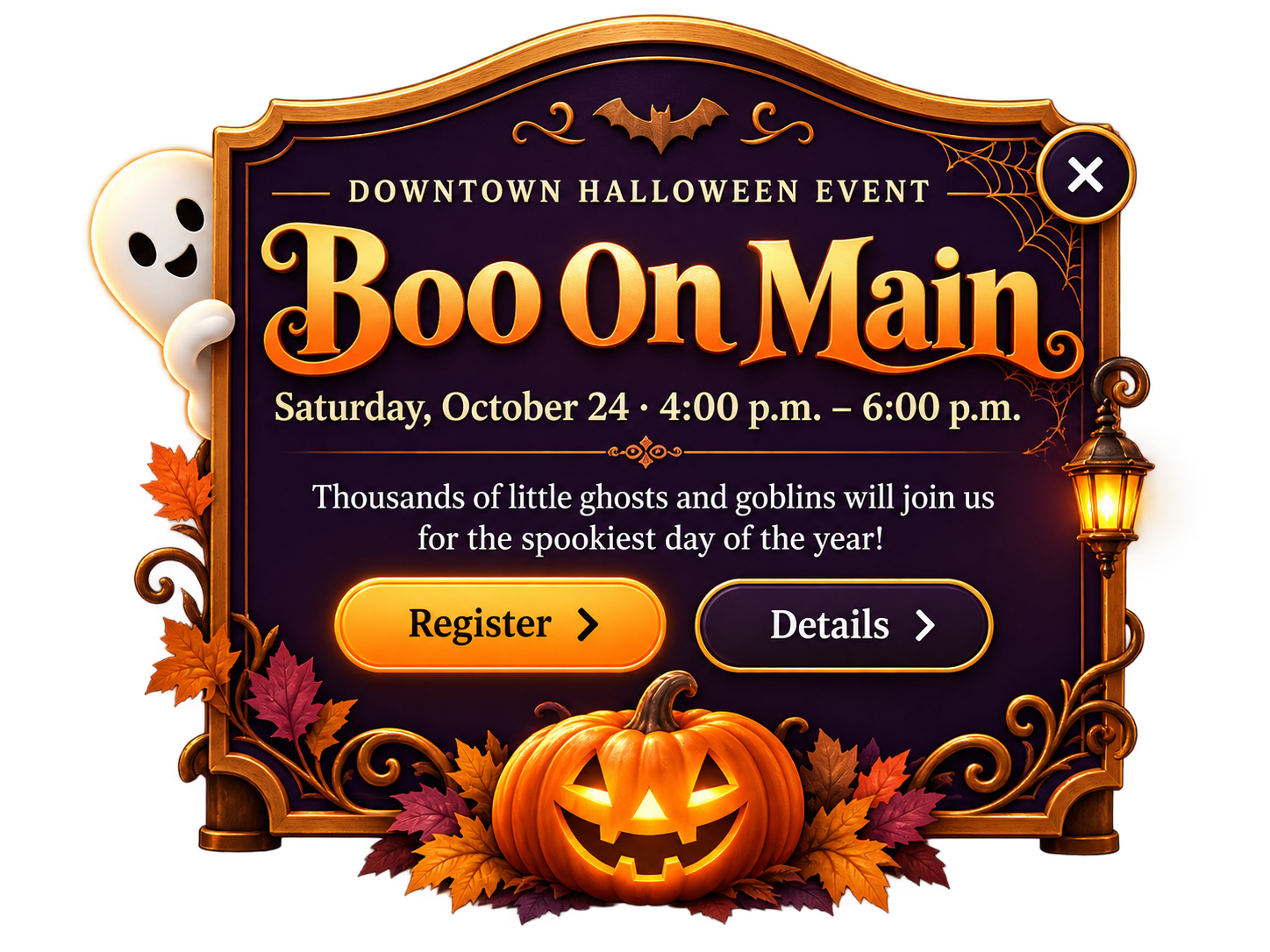 Boo On Main event graphic