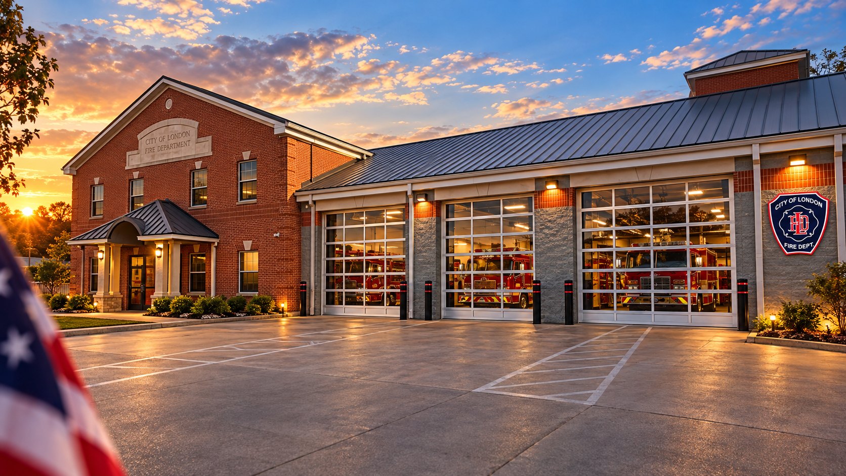 Illustration inspired by the London, Kentucky Fire Department station